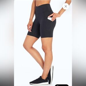 NWT Marika Women's Black High-Waisted Biker Shorts